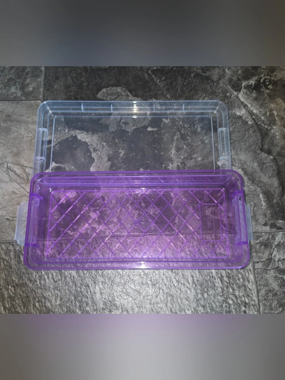 Rectangular Organzer with 2 Lock Containers in Purple BNIB